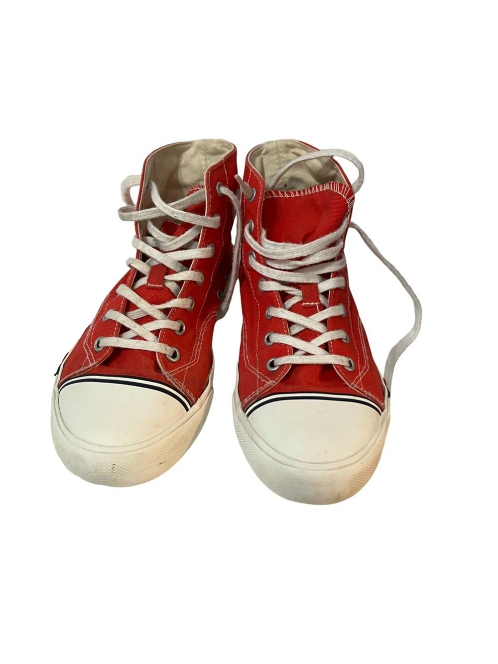 Keds Red High-Top Canvas Sneakers vintage unisex size 5 Rubber toe caps